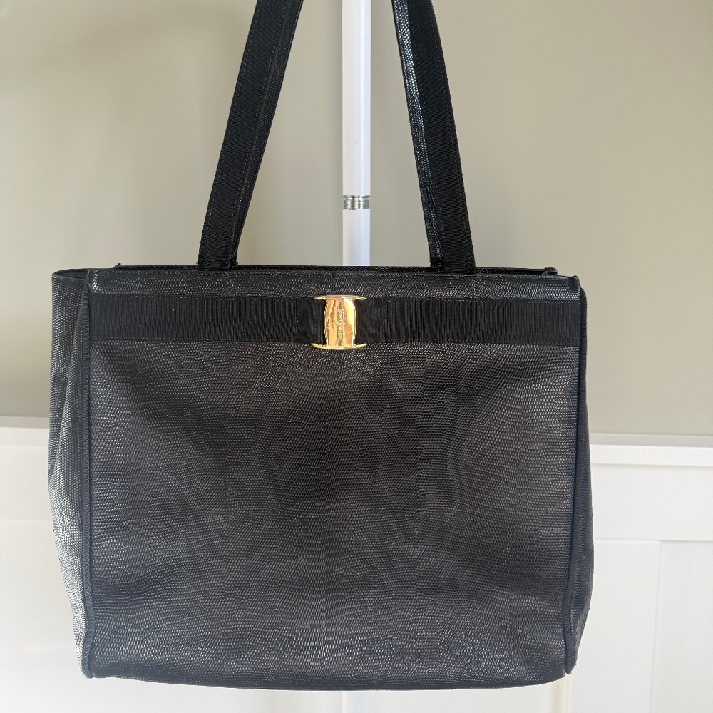 Salvatore Ferragamo Black Tote Bag